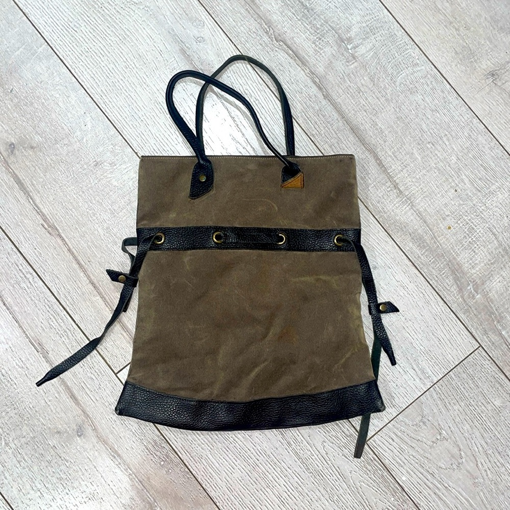 Jack Gomme Lady P Fold grey leather  Tote Bag made in France rare